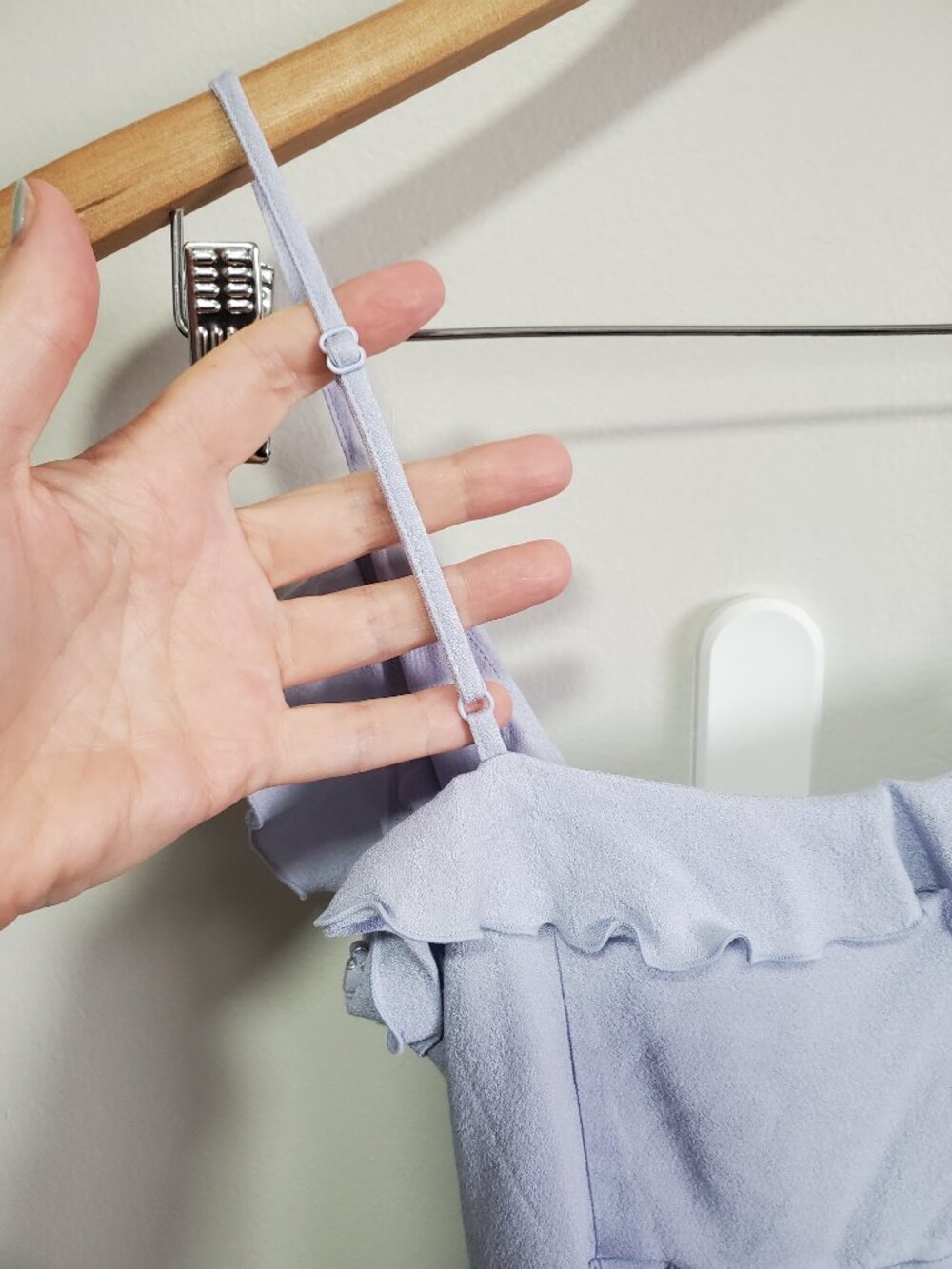 SUNDAY BEST Countess Dress Ruffle Faux Wrap Aritzia Light Blue Women's Small - Picture 10 of 15